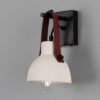 Nagi Organic Ceramic Wall Light with Rescued Fire-Hose Strap - Matt White Striped Finish New Arrivals Great Lighting UK Ltd
