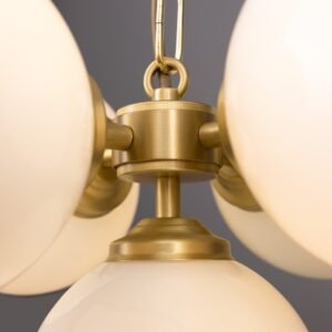 Yaounde Small Opal Five Glass Globe Chandelier Large Single - 3 Arm Pendants Great Lighting UK Ltd