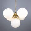 Yaounde Small Opal Five Glass Globe Chandelier Large Single - 3 Arm Pendants Great Lighting UK Ltd