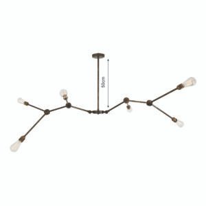 Ottawa Modern Six-Arm Industrial Chandelier Four to Six Arm Pendants Great Lighting UK Ltd