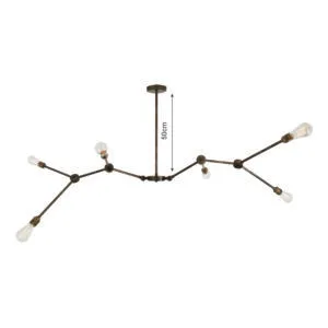 Ottawa Modern Six-Arm Industrial Chandelier Four to Six Arm Pendants Great Lighting UK Ltd