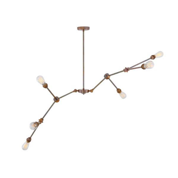Ottawa Modern Six-Arm Industrial Chandelier Four to Six Arm Pendants Great Lighting UK Ltd