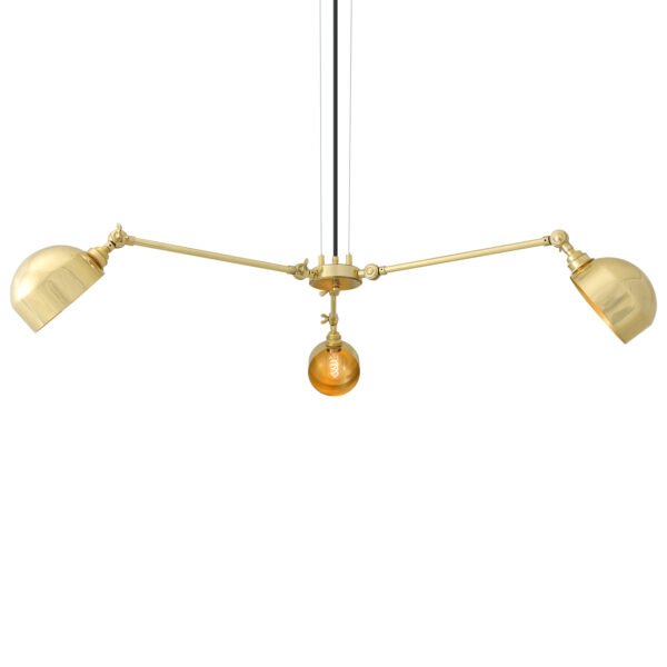 Neiva Vintage Adjustable Three-Arm Chandelier Large Single - 3 Arm Pendants Great Lighting UK Ltd