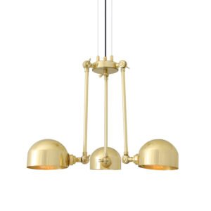 Neiva Vintage Adjustable Three-Arm Chandelier Large Single - 3 Arm Pendants Great Lighting UK Ltd