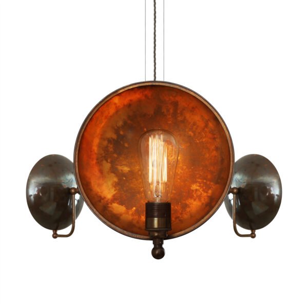 Chulainn B Industrial Dish Three-Arm Chandelier Large Single - 3 Arm Pendants Great Lighting UK Ltd