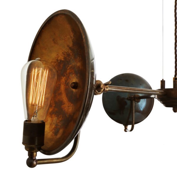 Chulainn B Industrial Dish Three-Arm Chandelier Large Single - 3 Arm Pendants Great Lighting UK Ltd