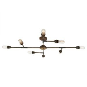 San Felipe Vintage Flush Eight-Arm Chandelier Large Multi-Light Chandeliers Great Lighting UK Ltd