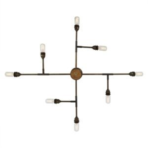 San Felipe Vintage Flush Eight-Arm Chandelier Large Multi-Light Chandeliers Great Lighting UK Ltd