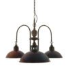 Goiania Three-Arm Industrial Brass Chandelier Kitchen Ceilings Lights Great Lighting UK Ltd