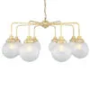 Genoa Chandelier with Eight Light Prismatic Glass Bowls Four to Six Arm Pendants Great Lighting UK Ltd