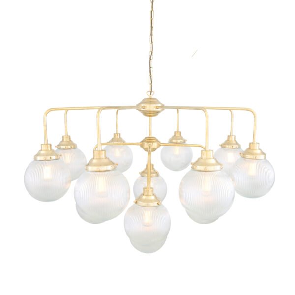Genoa Prismatic Glass 13-Light Chandelier Large Multi-Light Chandeliers Great Lighting UK Ltd