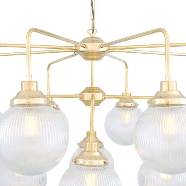 Genoa Prismatic Glass 13-Light Chandelier Large Multi-Light Chandeliers Great Lighting UK Ltd