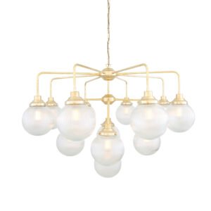 Genoa Prismatic Glass 13-Light Chandelier Large Multi-Light Chandeliers Great Lighting UK Ltd