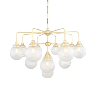 Genoa Prismatic Glass 13-Light Chandelier Large Multi-Light Chandeliers Great Lighting UK Ltd