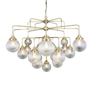 Genoa Prismatic Glass 21-Light Chandelier Large Multi-Light Chandeliers Great Lighting UK Ltd