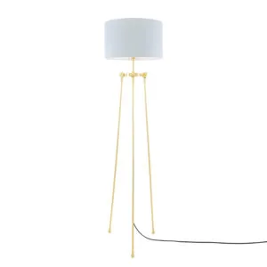 Erill Contemporary Tripod Floor Lamp with Choice of Fabric Shade Floor Lamps Great Lighting UK Ltd
