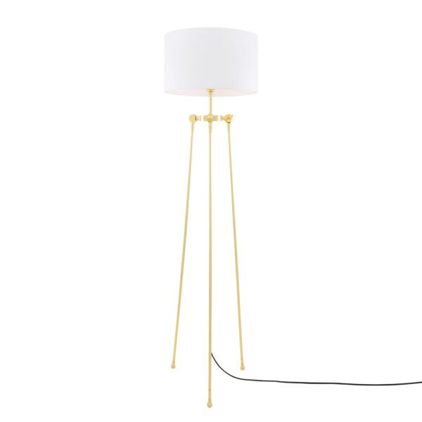 Erill Contemporary Tripod Floor Lamp with Choice of Fabric Shade Floor Lamps Great Lighting UK Ltd