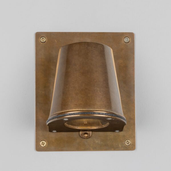 Wade Outdoor IP54 Brass Spotlight with Back Plate Brass Outdoor Lights Great Lighting UK Ltd