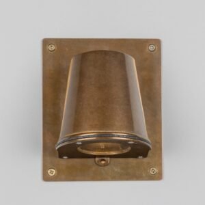 Wade Outdoor IP54 Brass Spotlight with Back Plate Brass Outdoor Lights Great Lighting UK Ltd