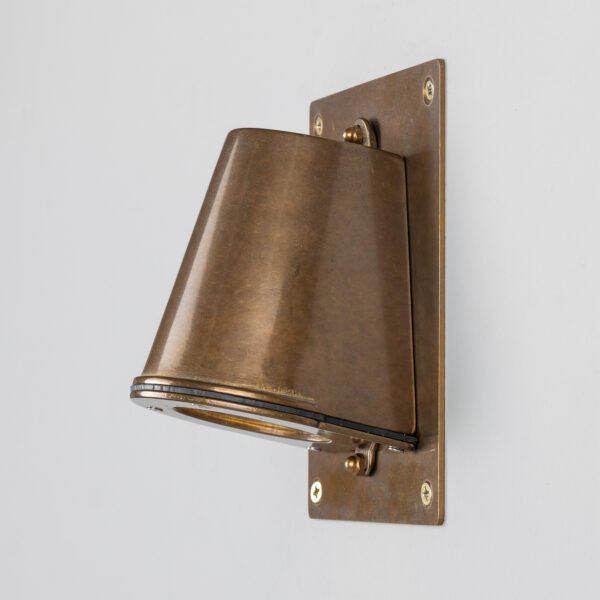 Wade Outdoor IP54 Brass Spotlight with Back Plate Brass Outdoor Lights Great Lighting UK Ltd