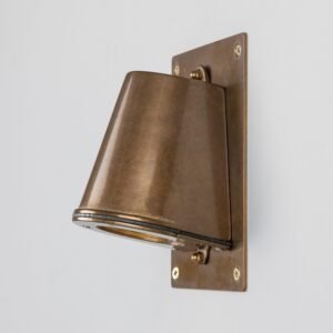 Wade Outdoor IP54 Brass Spotlight with Back Plate Brass Outdoor Lights Great Lighting UK Ltd