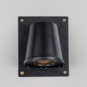 Wade Outdoor IP54 Brass Spotlight with Back Plate Brass Outdoor Lights Great Lighting UK Ltd