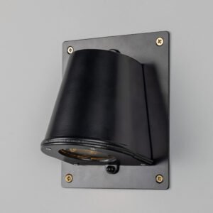 Wade Outdoor IP54 Brass Spotlight with Back Plate Brass Outdoor Lights Great Lighting UK Ltd