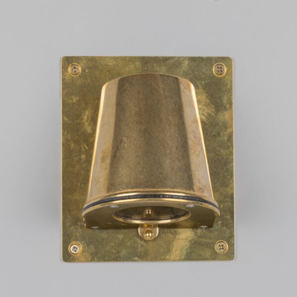 Wade Outdoor IP54 Brass Spotlight with Back Plate Brass Outdoor Lights Great Lighting UK Ltd