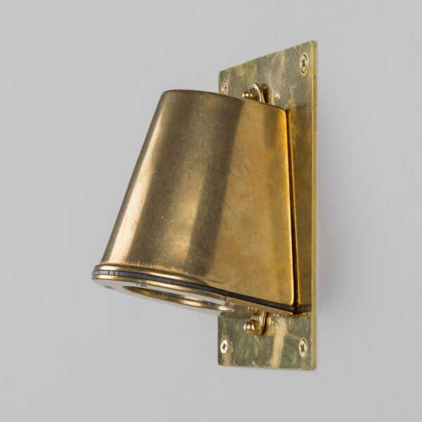 Wade Outdoor IP54 Brass Spotlight with Back Plate Brass Outdoor Lights Great Lighting UK Ltd