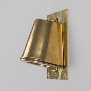 Wade Outdoor IP54 Brass Spotlight with Back Plate Brass Outdoor Lights Great Lighting UK Ltd