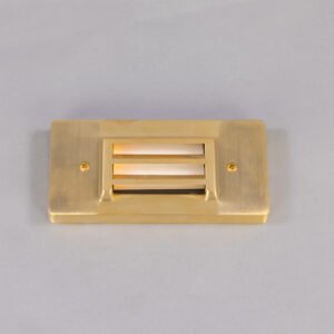 Calvi Small Brass Grill Wall Light Rated IP65 Bulkhead Lights Great Lighting UK Ltd