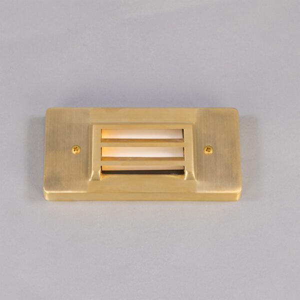 Calvi Small Brass Grill Wall Light Rated IP65 Bulkhead Lights Great Lighting UK Ltd