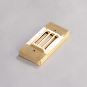 Calvi Small Brass Grill Wall Light Rated IP65 Bulkhead Lights Great Lighting UK Ltd
