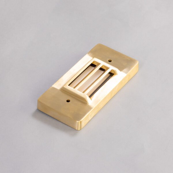 Calvi Small Brass Grill Wall Light Rated IP65 Bulkhead Lights Great Lighting UK Ltd