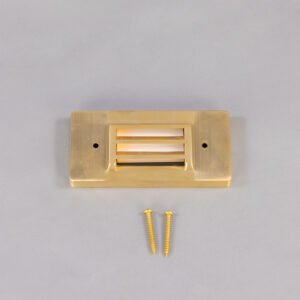 Calvi Small Brass Grill Wall Light Rated IP65 Bulkhead Lights Great Lighting UK Ltd