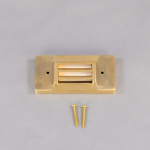 Calvi Small Brass Grill Wall Light Rated IP65 Bulkhead Lights Great Lighting UK Ltd