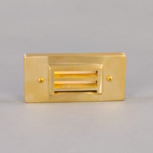Calvi Small Brass Grill Wall Light Rated IP65 Bulkhead Lights Great Lighting UK Ltd