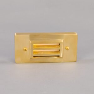 Calvi Small Brass Grill Wall Light Rated IP65 Bulkhead Lights Great Lighting UK Ltd