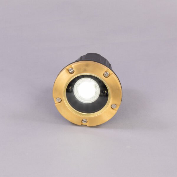 Antwerp Brass Adjustable IP65 Ground Spotlight Brass Outdoor Lights Great Lighting UK Ltd