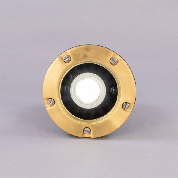 Antwerp Brass Adjustable IP65 Ground Spotlight Brass Outdoor Lights Great Lighting UK Ltd