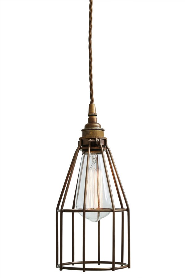 Raze Cage Pendant Light Industrial Caged Pendants Great Lighting UK Ltd