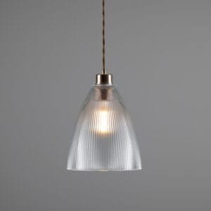 Corvera Small Prismatic Pendant Light 20cm Dia. Holophane Pendants Great Lighting UK Ltd