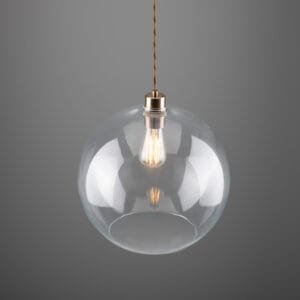 Eden 350mm Clear Sphere Pendant Bedroom Pendant Lights Great Lighting UK Ltd