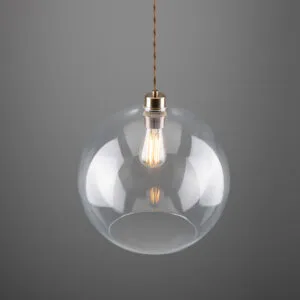 Eden 350mm Clear Sphere Pendant Bedroom Pendant Lights Great Lighting UK Ltd
