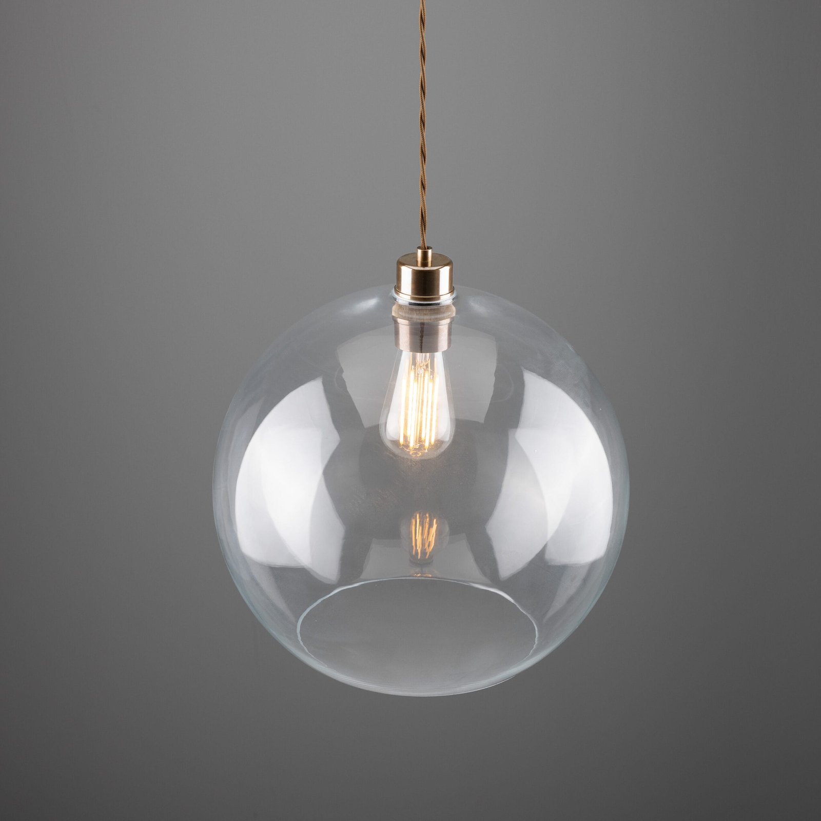 Eden 350mm Clear Sphere Pendant Bedroom Pendant Lights Great Lighting UK Ltd