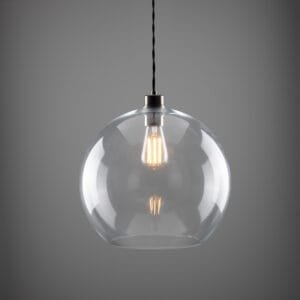 Eden 350mm Clear Sphere Pendant Bedroom Pendant Lights Great Lighting UK Ltd