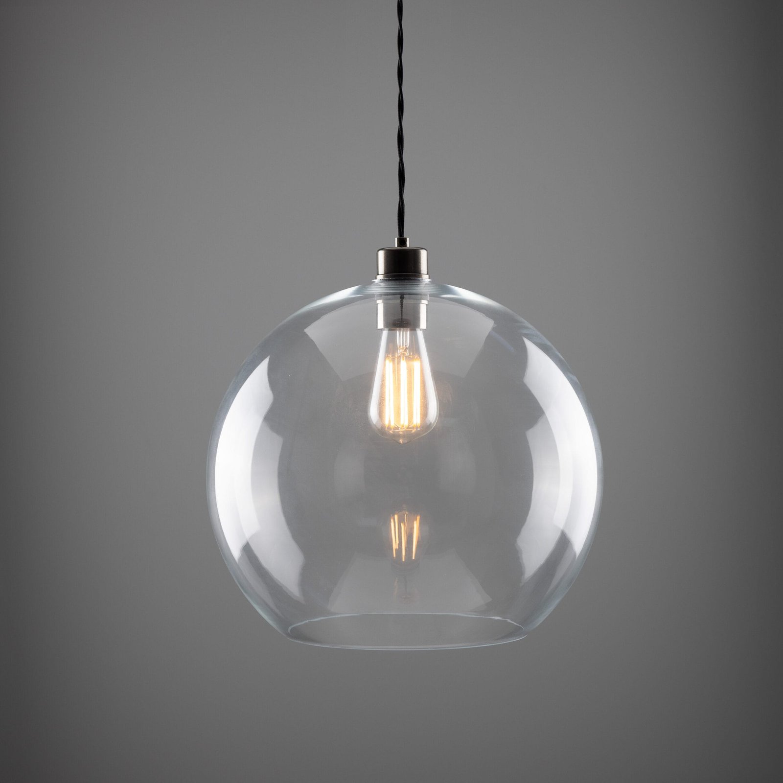 Eden 350mm Clear Sphere Pendant Bedroom Pendant Lights Great Lighting UK Ltd