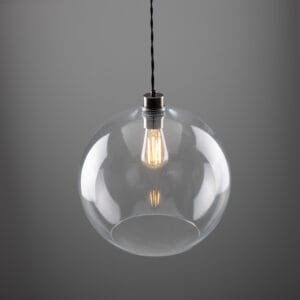 Eden 350mm Clear Sphere Pendant Bedroom Pendant Lights Great Lighting UK Ltd