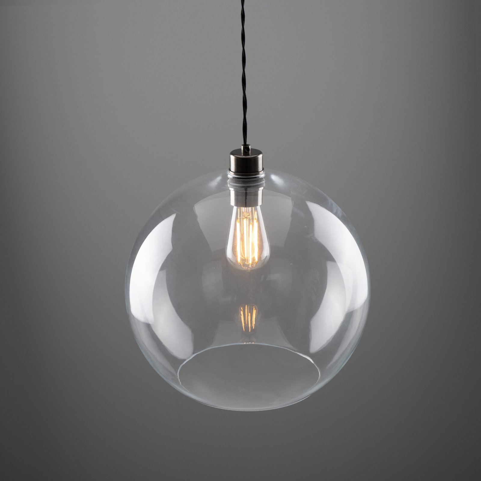 Eden 350mm Clear Sphere Pendant Bedroom Pendant Lights Great Lighting UK Ltd
