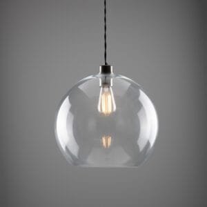 Eden 350mm Clear Sphere Pendant Bedroom Pendant Lights Great Lighting UK Ltd